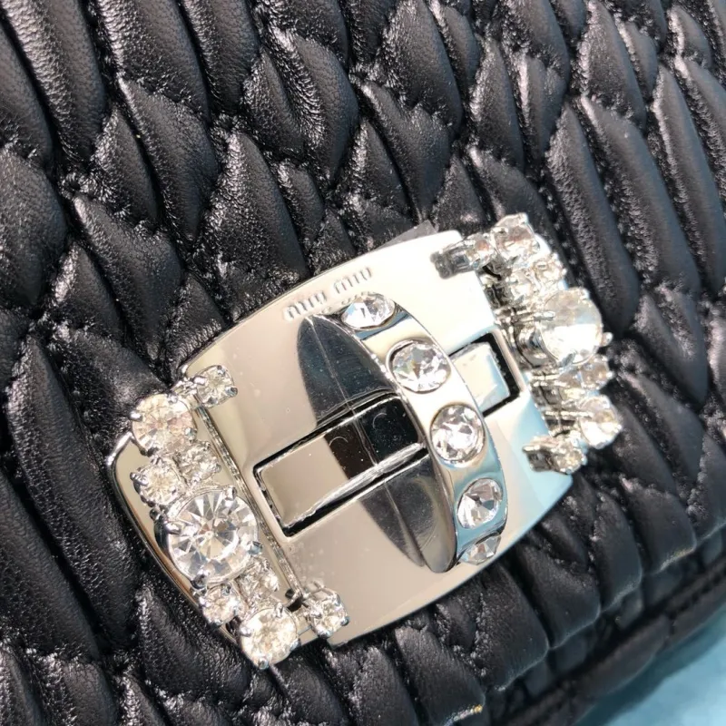Miu Miu Black Crystal Embellished Top Handle Bag 419 - Image 4