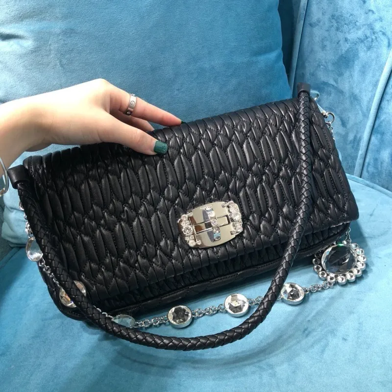Miu Miu Black Crystal Embellished Top Handle Bag 419 - Image 5