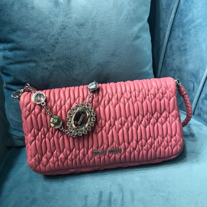 Alternative view of Miu Miu Pink Crystal Top Handle Bag 420