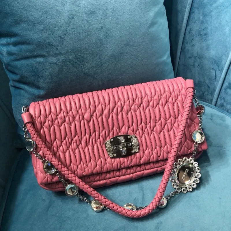 Miu Miu Pink Crystal Top Handle Bag 420 - Image 3