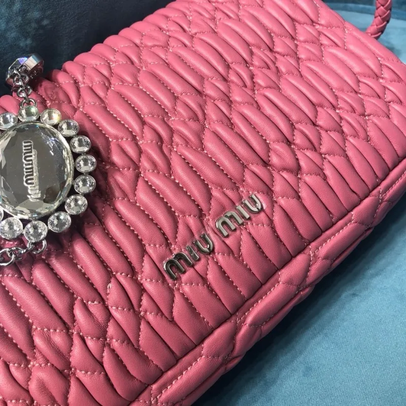 Miu Miu Pink Crystal Top Handle Bag 420 - Image 6