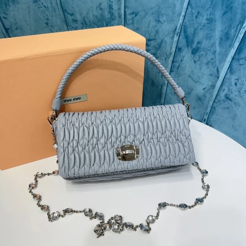 Miu Miu Light Blue Top Handle Crossbody Bag