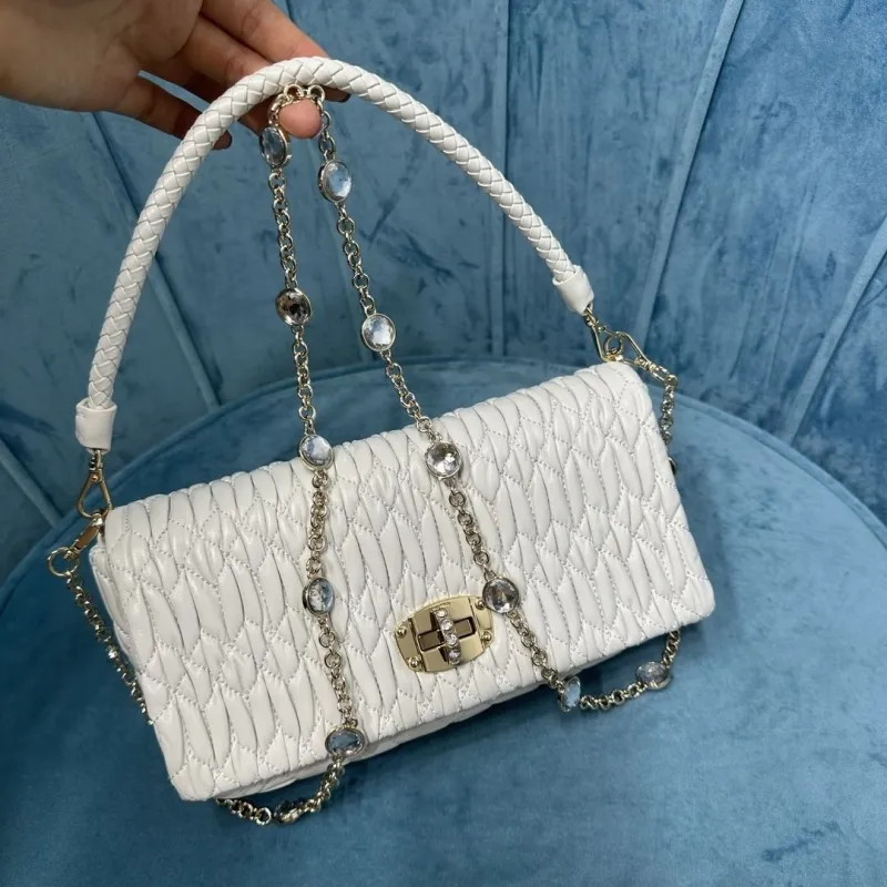 Miu Miu White Top Handle Chain Bag 423 - Image 6