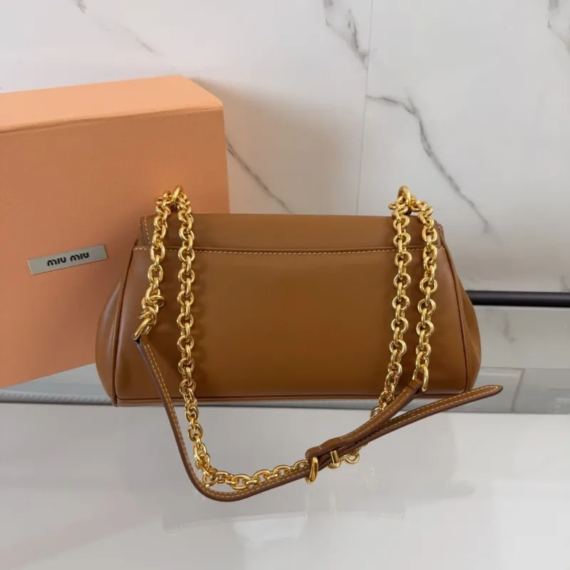 Alternative view of Miu Miu Brown Leather Chain Shoulder Bag 426