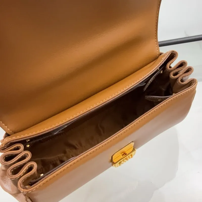 Miu Miu Brown Leather Chain Shoulder Bag 426 - Image 7