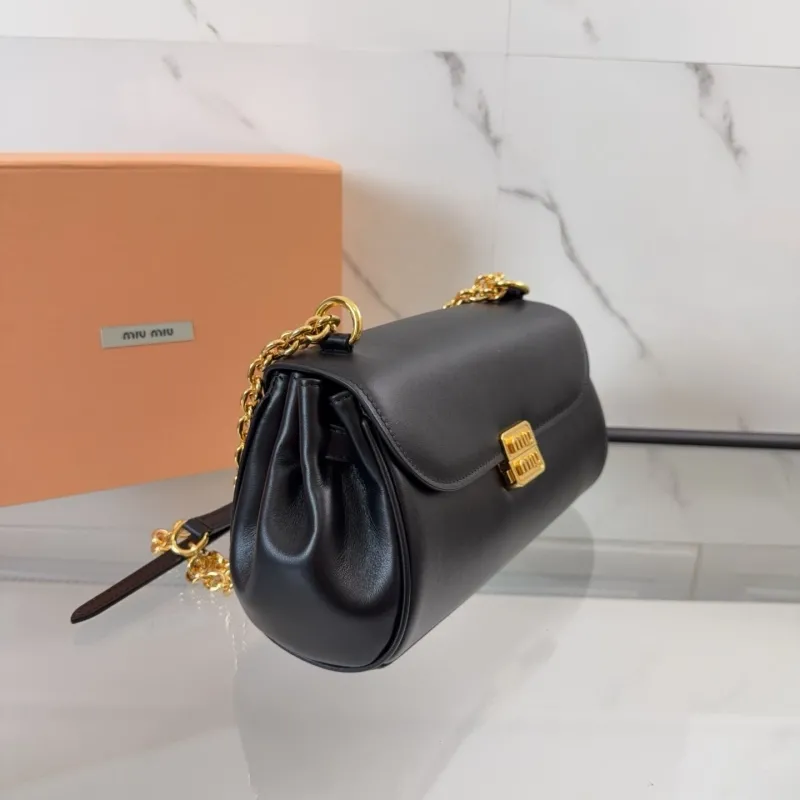 Miu Miu Black Leather Chain Shoulder Bag 427 - Image 3