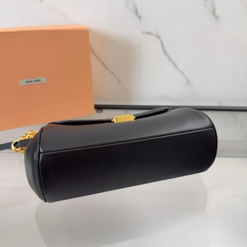Miu Miu Black Leather Chain Shoulder Bag 427 - Image 5