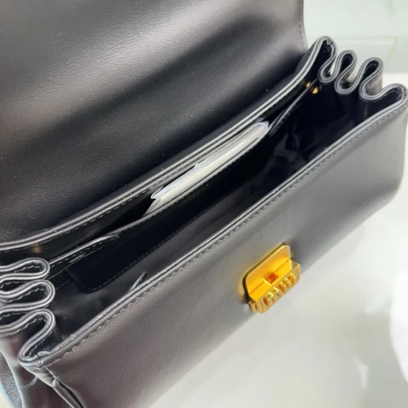 Miu Miu Black Leather Chain Shoulder Bag 427 - Image 7