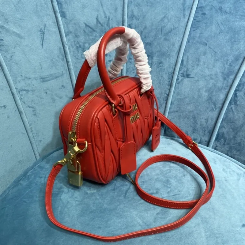 MIU MIU Red Top Handle Crossbody Bag 430 - Image 3