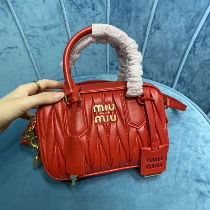 MIU MIU Red Top Handle Crossbody Bag 430 - Image 5