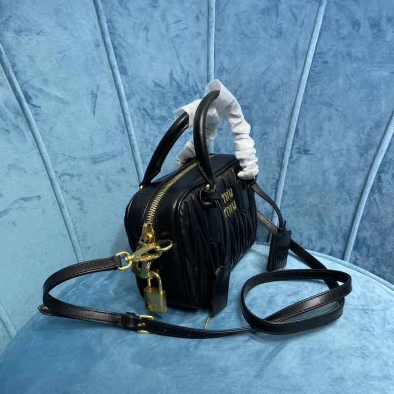 Miu Miu Black Leather Top Handle Crossbody Bag 431 - Image 3