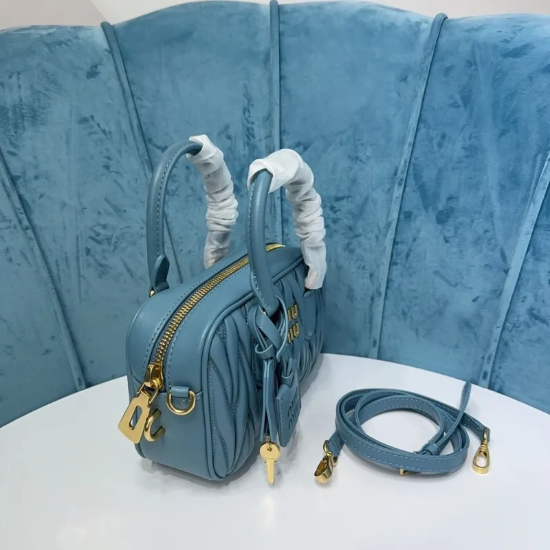 Miu Miu Blue Top Handle Crossbody Bag - Image 3