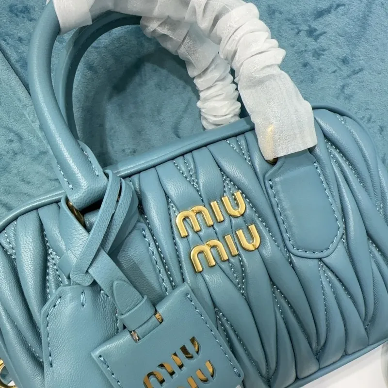 Miu Miu Blue Top Handle Crossbody Bag - Image 4