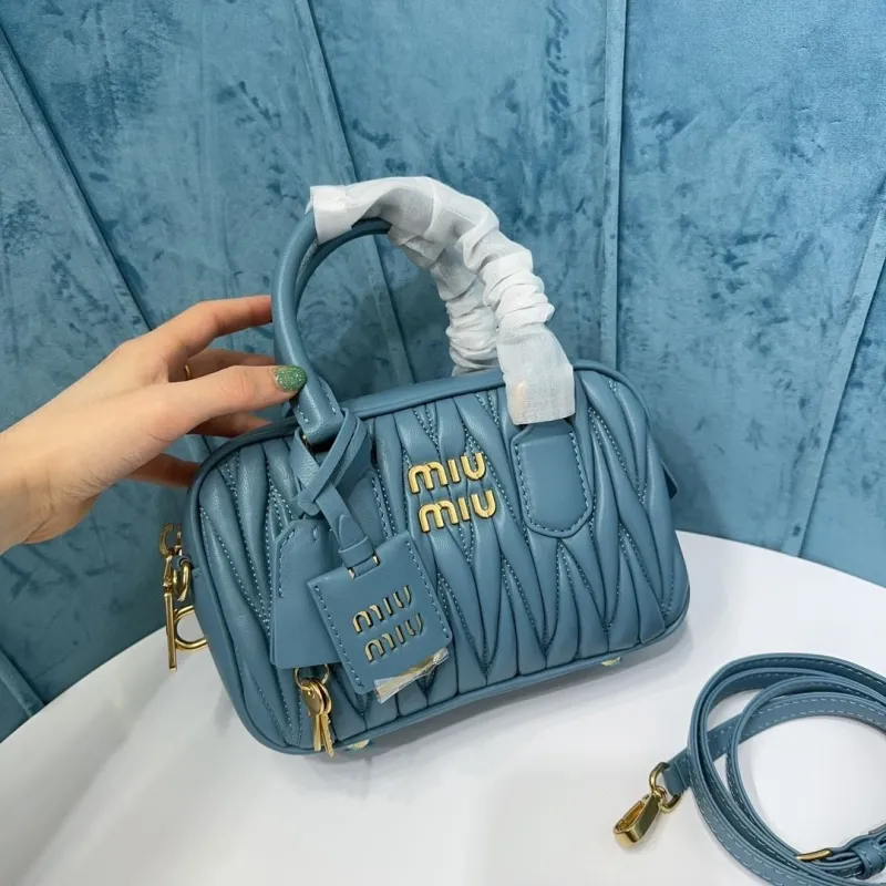 Miu Miu Blue Top Handle Crossbody Bag - Image 5