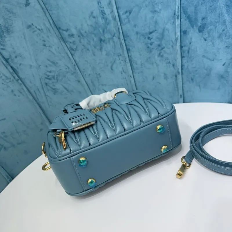 Miu Miu Blue Top Handle Crossbody Bag - Image 6