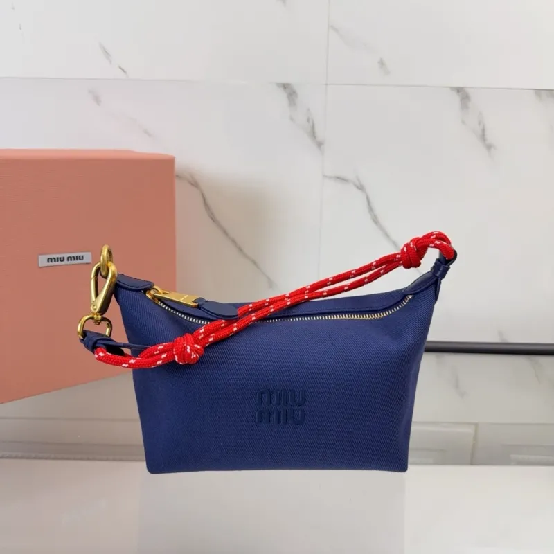Miu Miu Blue Canvas Shoulder Bag 441