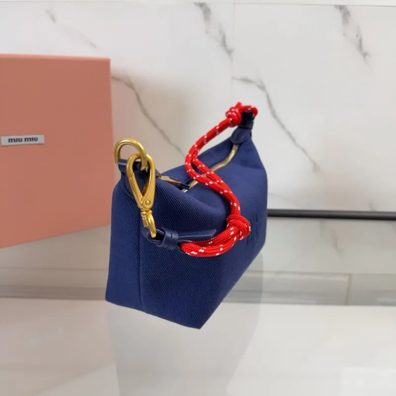 Miu Miu Blue Canvas Shoulder Bag 441 - Image 3
