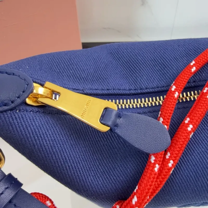 Miu Miu Blue Canvas Shoulder Bag 441 - Image 4