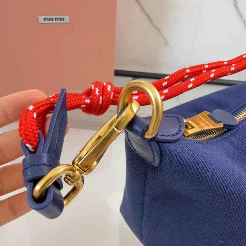Miu Miu Blue Canvas Shoulder Bag 441 - Image 5