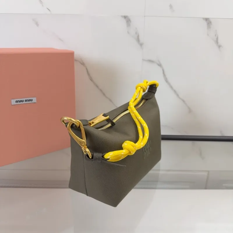 Miu Miu Olive Green Top Handle Bag - Image 3