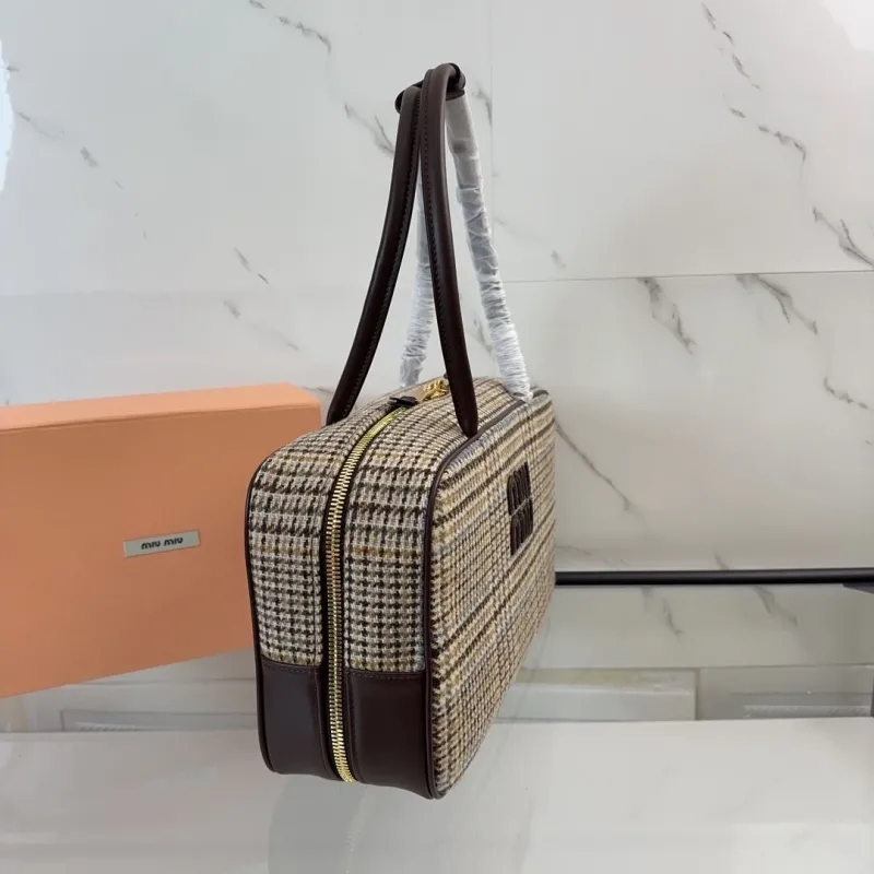 Miu Miu Houndstooth Top Handle Bag 447 - Image 3