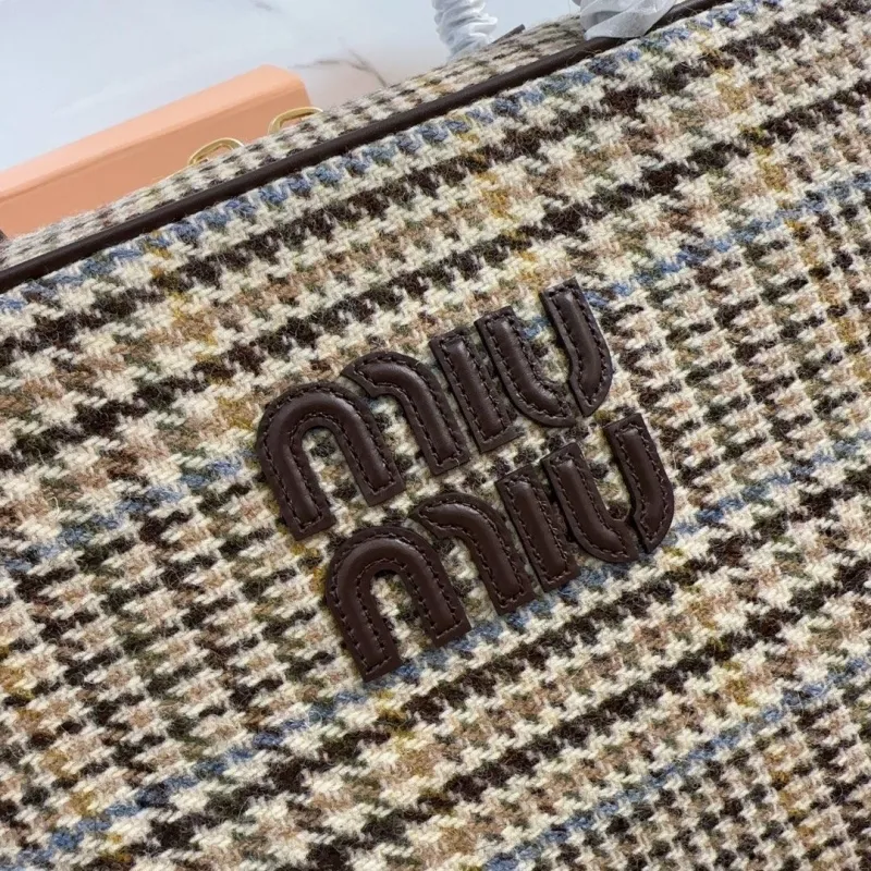 Miu Miu Houndstooth Top Handle Bag 447 - Image 4