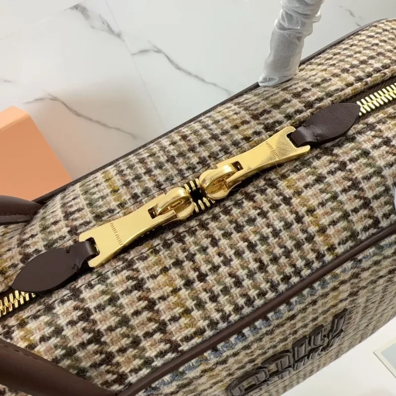 Miu Miu Houndstooth Top Handle Bag 447 - Image 5
