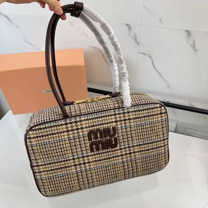 Miu Miu Houndstooth Top Handle Bag 447 - Image 7