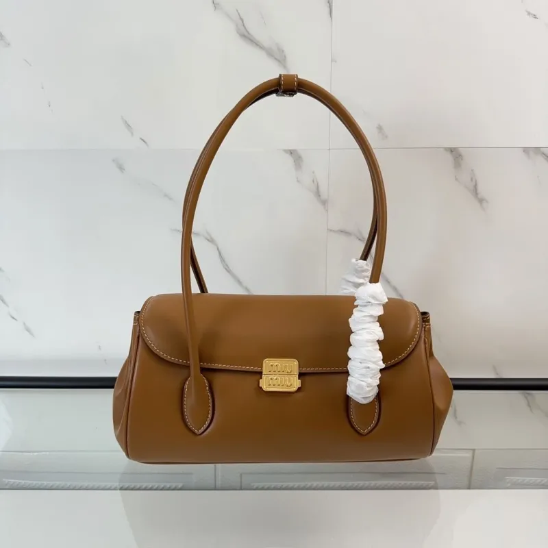 MIU MIU Brown Leather Top Handle Bag 449
