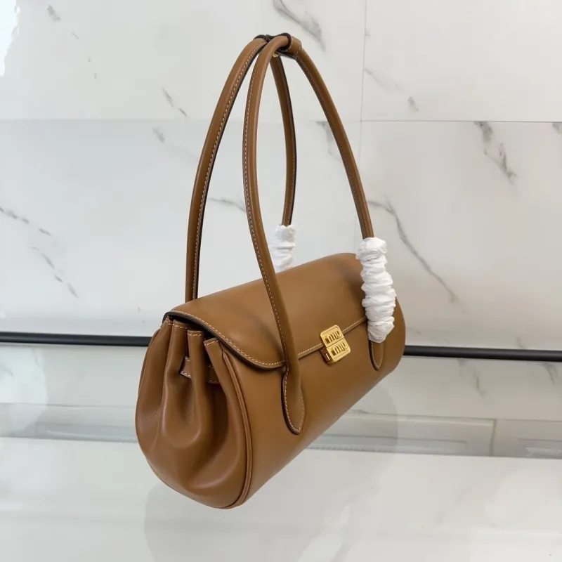 MIU MIU Brown Leather Top Handle Bag 449 - Image 3
