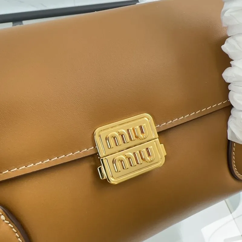 MIU MIU Brown Leather Top Handle Bag 449 - Image 4