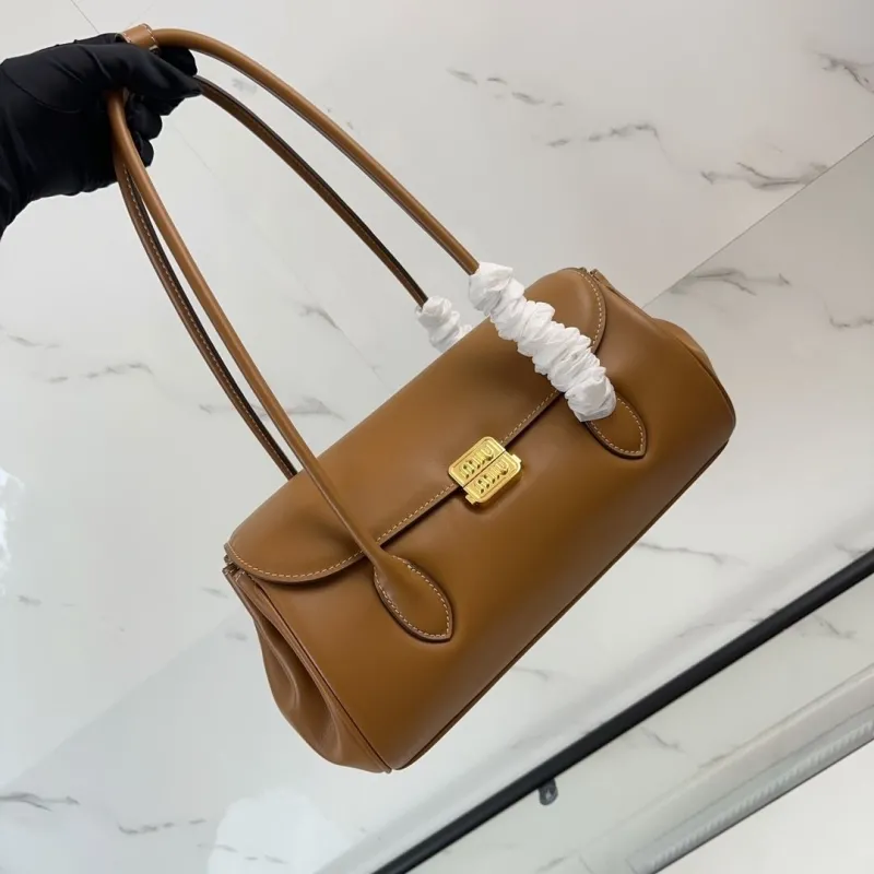 MIU MIU Brown Leather Top Handle Bag 449 - Image 5