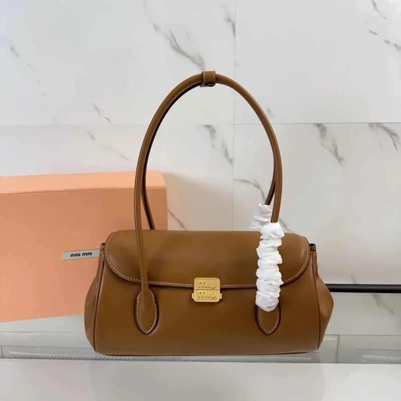 MIU MIU Brown Leather Top Handle Bag 449 - Image 9