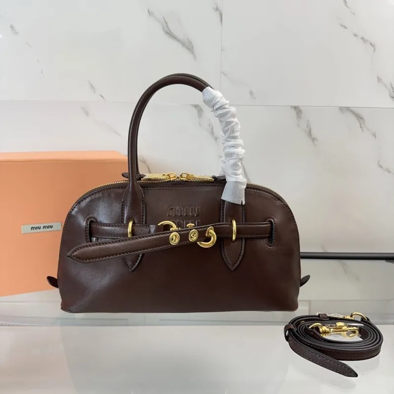 Miu Miu Brown Leather Top Handle Bag 453
