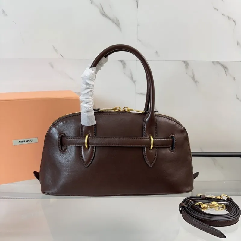 Alternative view of Miu Miu Brown Leather Top Handle Bag 453