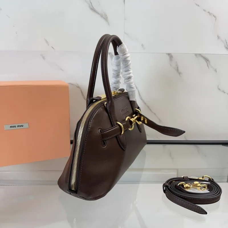 Miu Miu Brown Leather Top Handle Bag 453 - Image 3