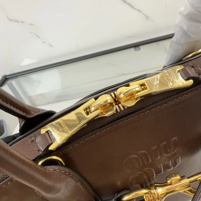 Miu Miu Brown Leather Top Handle Bag 453 - Image 5