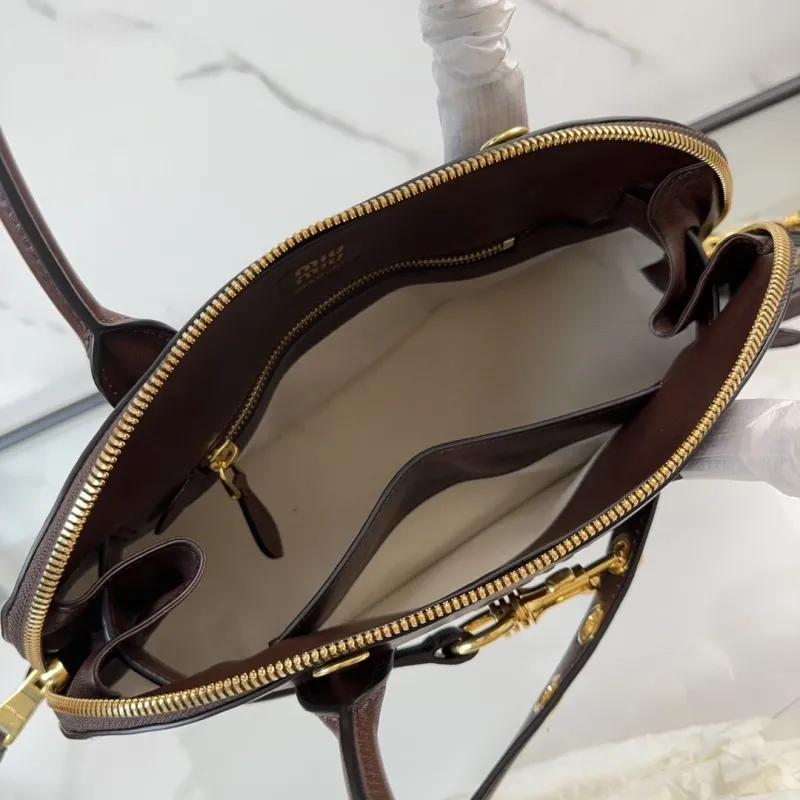 Miu Miu Brown Leather Top Handle Bag 453 - Image 7