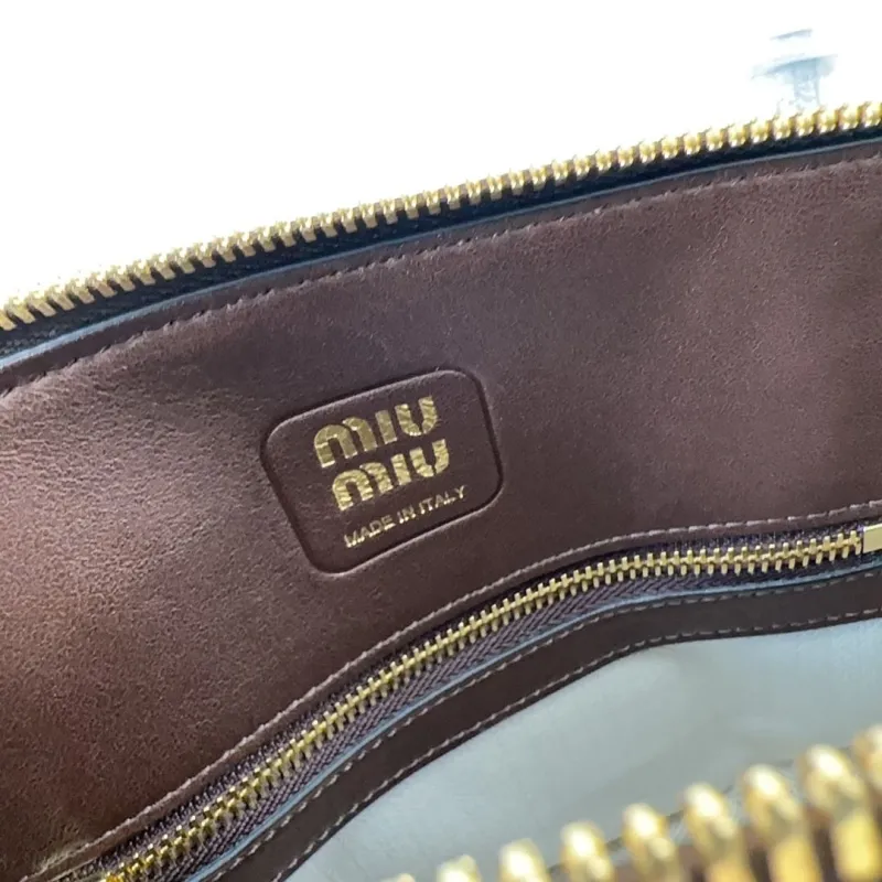 Miu Miu Brown Leather Top Handle Bag 453 - Image 8