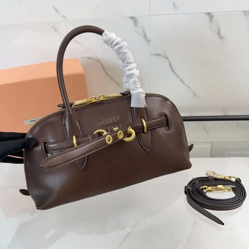 Miu Miu Brown Leather Top Handle Bag 453 - Image 9