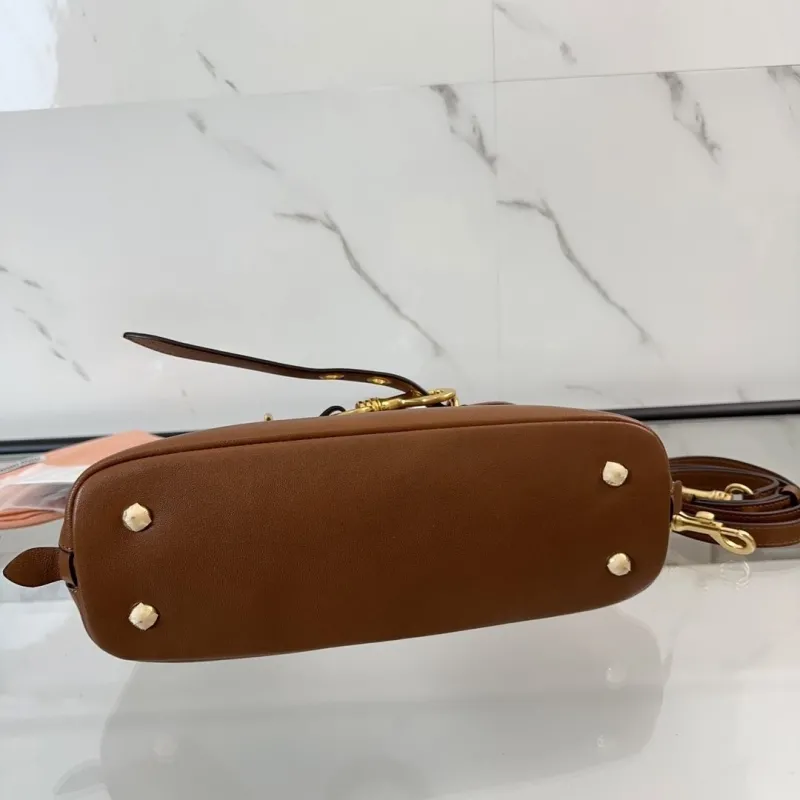 Miu Miu Brown Leather Top Handle Crossbody Bag 454 - Image 5