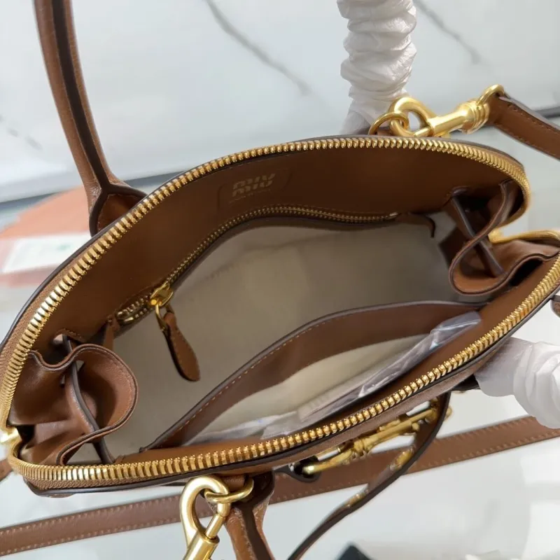 Miu Miu Brown Leather Top Handle Crossbody Bag 454 - Image 7