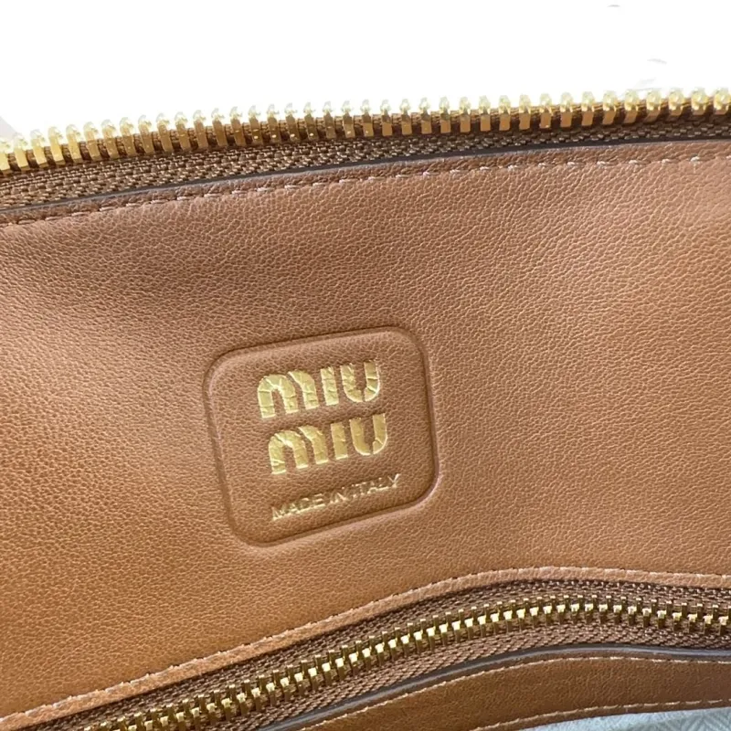 Miu Miu Brown Leather Top Handle Crossbody Bag 454 - Image 8