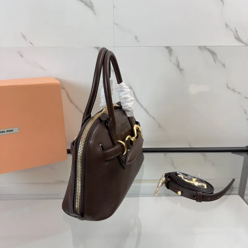 Miu Miu Brown Leather Top Handle Bag 456 - Image 3