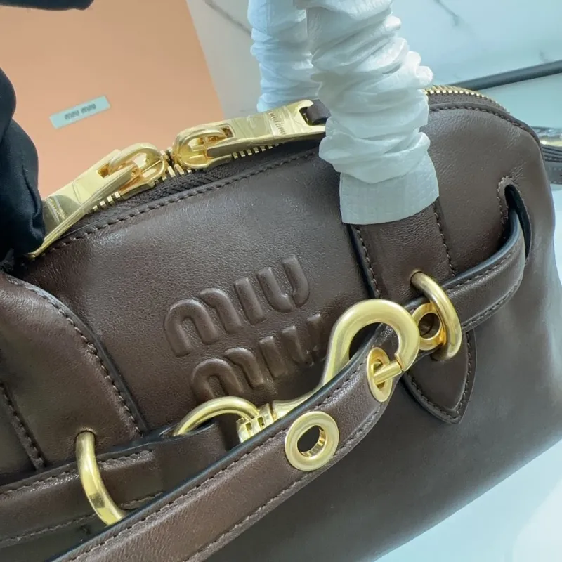 Miu Miu Brown Leather Top Handle Bag 456 - Image 4