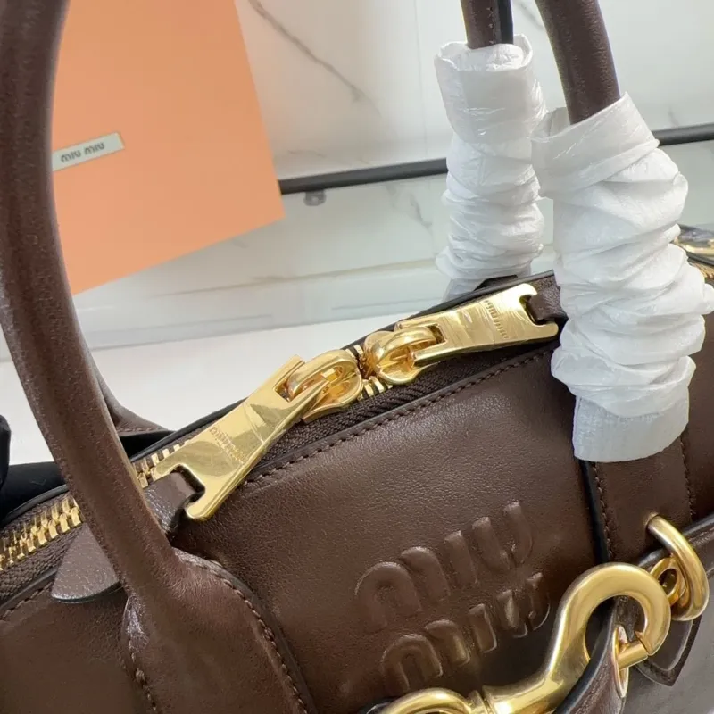Miu Miu Brown Leather Top Handle Bag 456 - Image 5