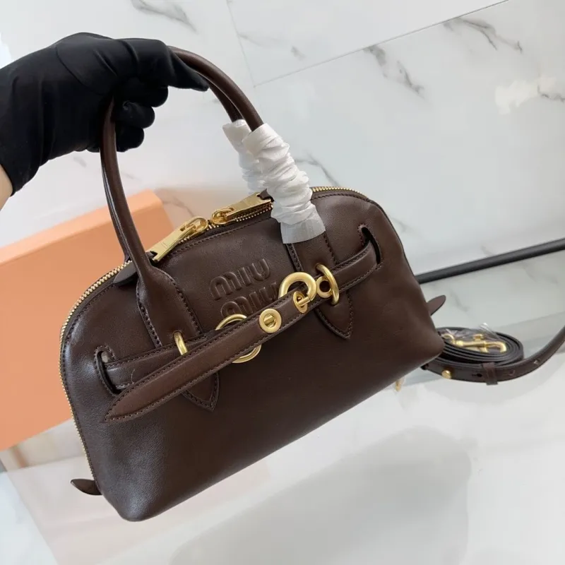 Miu Miu Brown Leather Top Handle Bag 456 - Image 6
