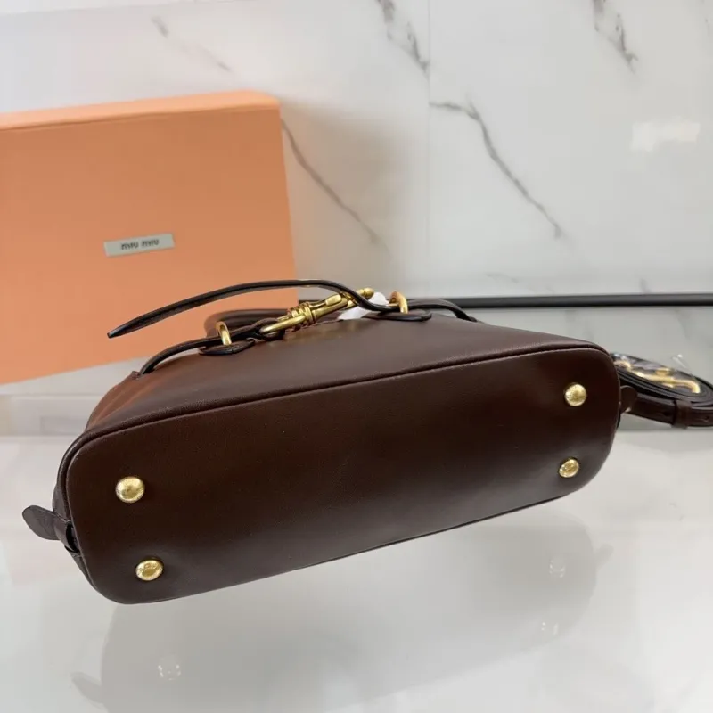 Miu Miu Brown Leather Top Handle Bag 456 - Image 9