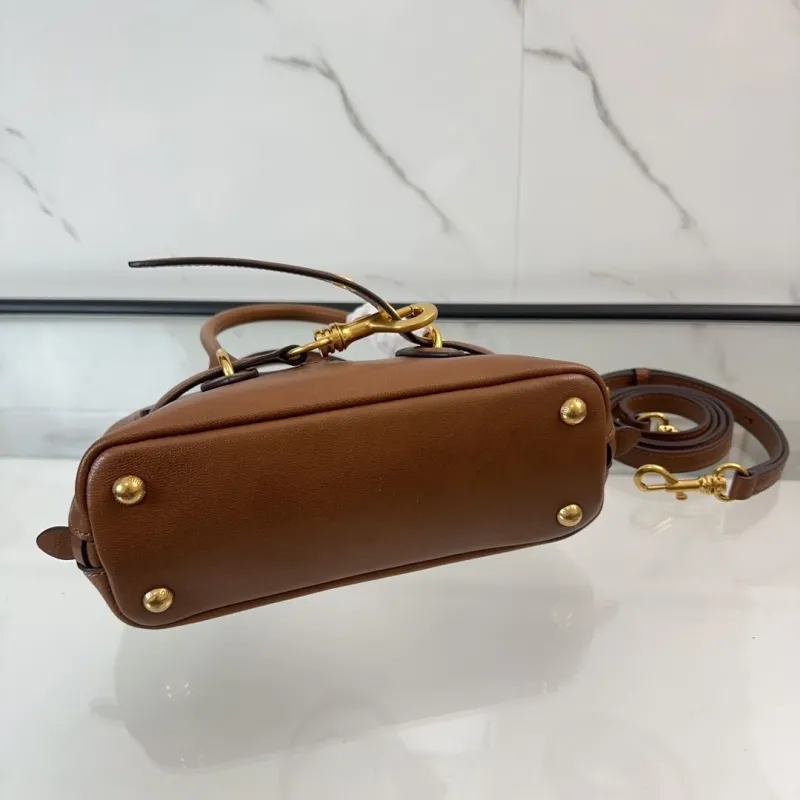 Miu Miu Brown Leather Top Handle Crossbody Bag 458 - Image 9