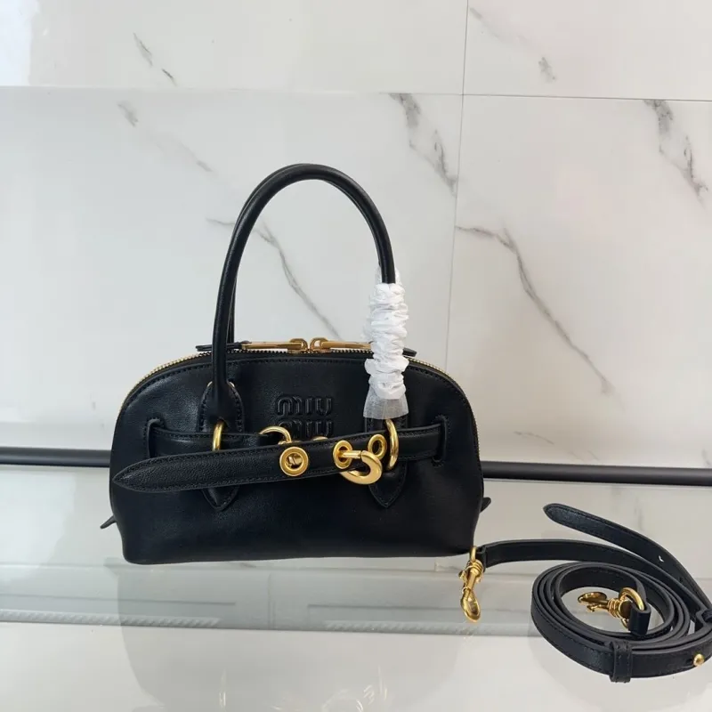 Miu Miu Black Leather Top Handle Crossbody Bag 459